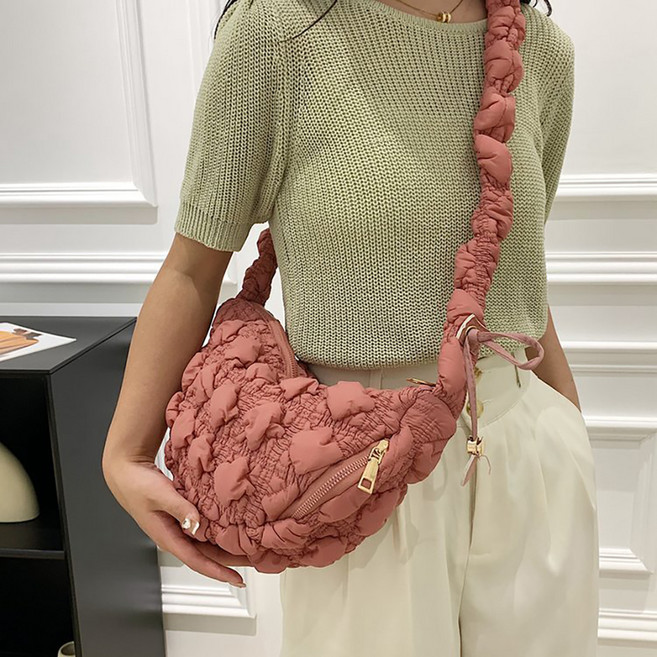 MEICHEL Bong Bong 雲朵可愛抓皺絎縫包 11391, 玫瑰