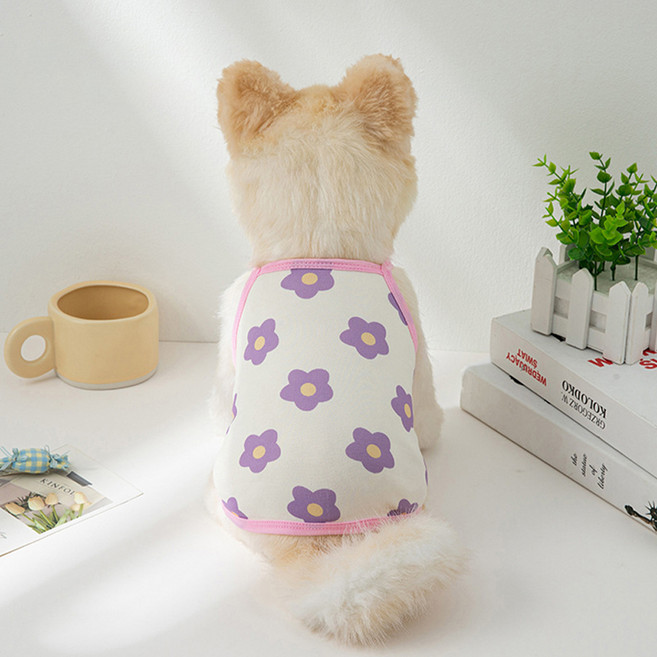 아티펫 반려동물 통기성 편안한 외출 슬링, 퍼플꽃, 1개