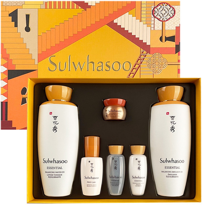 설화수 기초화장품 자음수 125ml + 15ml + 유액 125ml + 15ml + 에센스 8ml + 생크림 라이트 5ml, 1세트