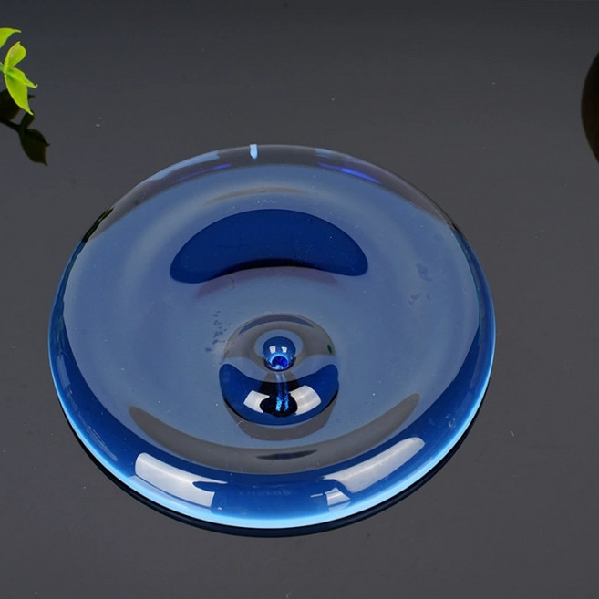 유리 컬러 모던 원형 인센스 꽂이 MW0145, 블루