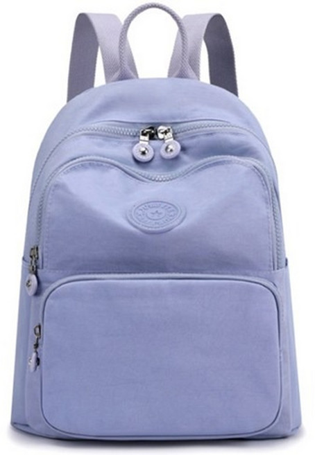 ADDEDIT 女款素色logo口袋後背包 淺藍色 輕巧耐用 時尚簡約