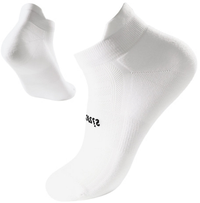 브로니스 런닝 쿠션 기능성 스포츠 무봉제 삭스, 심플 화이트 R1, 1개