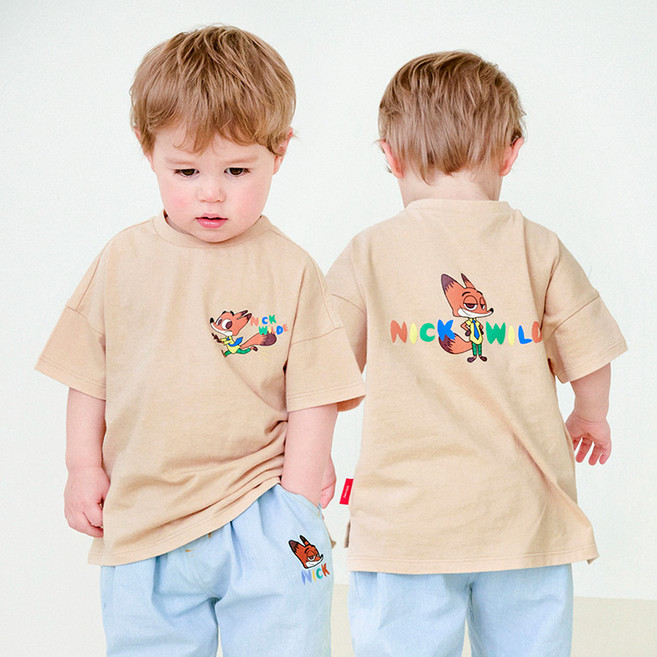 몰리멜리 아동용 통기성 디즈니 주토피아 반팔 티셔츠