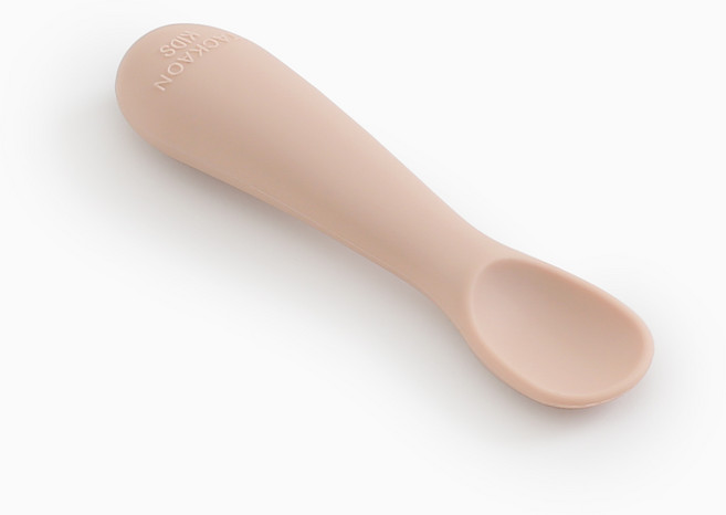 탁가온 123 실리콘 자기주도 스푼, 스푼 + 케이스, 베이지핑크, 1개