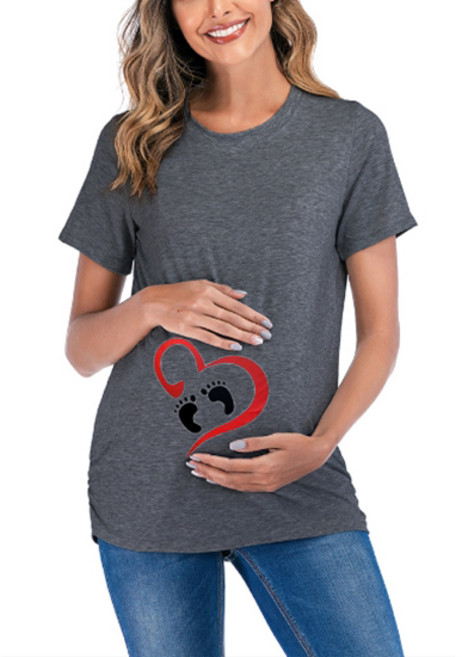 알로데 베비러브 그래픽 임부 반팔 티셔츠