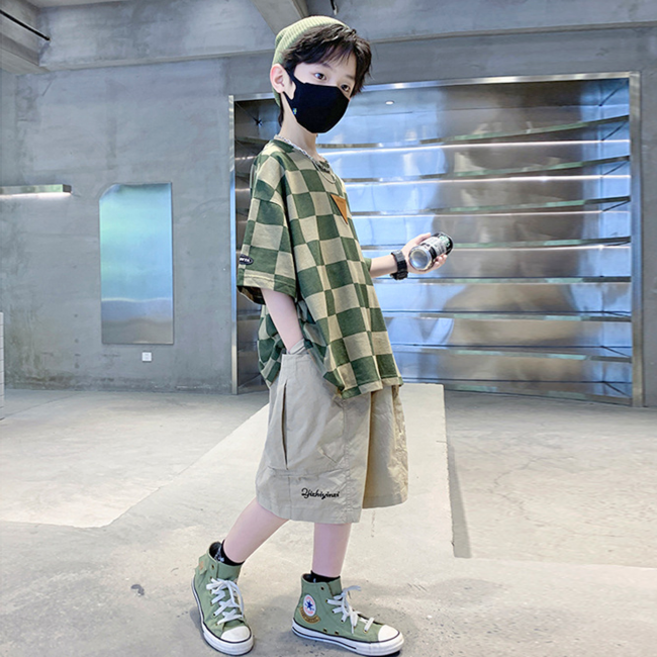 미소파파 남아용 체크메이트 그린 상하의 세트