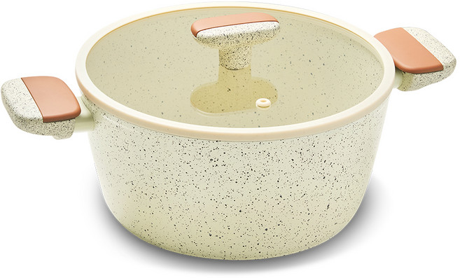 델라고 인덕션 바닐라빈 세라믹 양수냄비, 20cm, 혼합색상, 1개