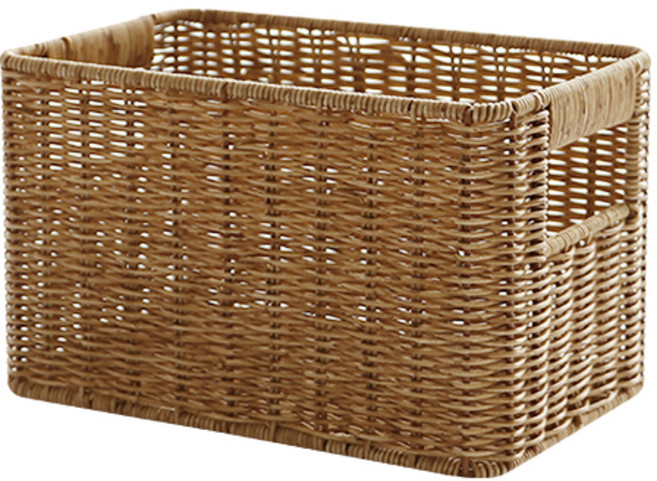 NATURE LIVING 藤編收納籃 帶把手, 1個, 藤編色