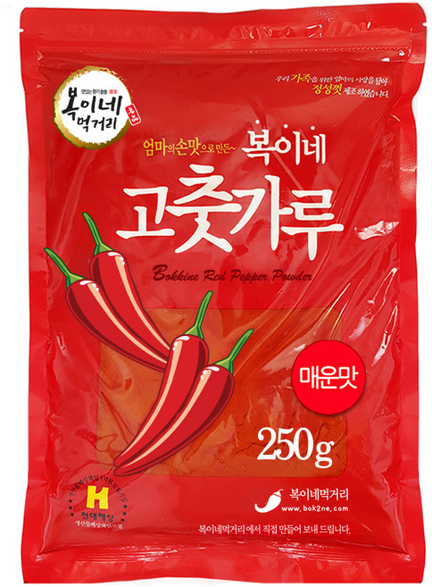 복이네먹거리 중국산 고운 고춧가루 매운맛 떡볶이 소스용 일반, 250g, 1개
