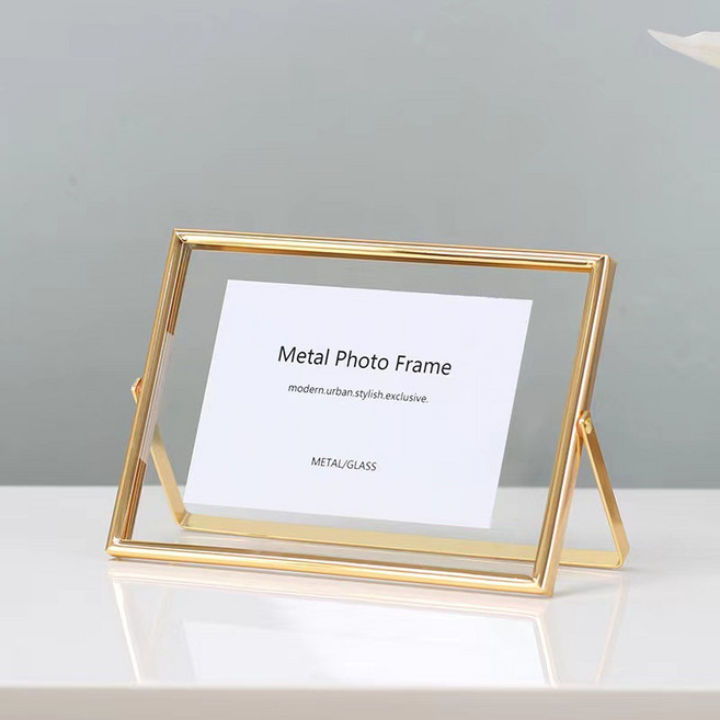 하이어리 북유럽 인테리어 액자 가로형, 골드, 1개