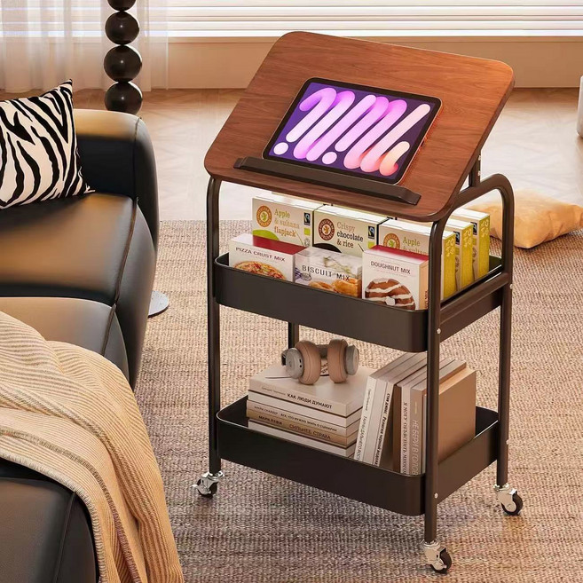 EVER HOUSE 角度可調移動式多功能推車 42 x 30 x 74 cm, 黑色, 3層