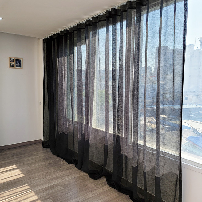 나비손길 하늘하늘 샬리브 복층 커튼 일자형 2p