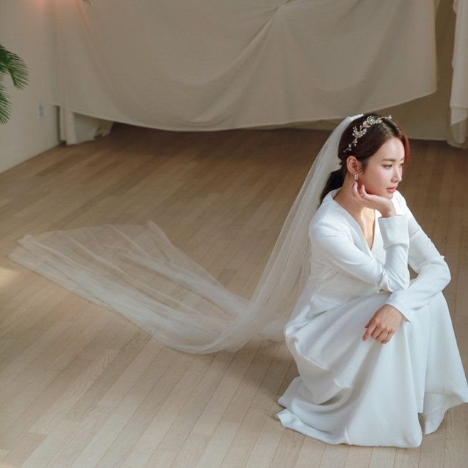 릴리드레스 웨딩 롱베일 3m LAV12