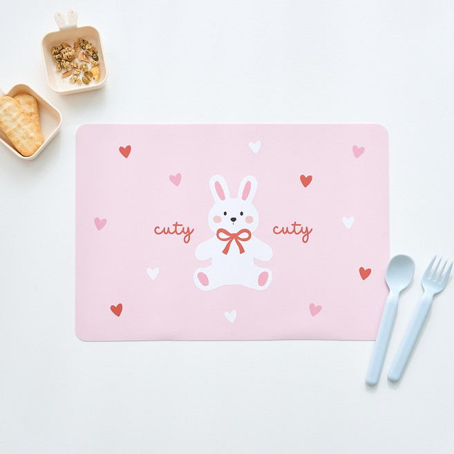 모던하우스 실리콘매트, 리본래빗, 39 x 27 cm, 1개
