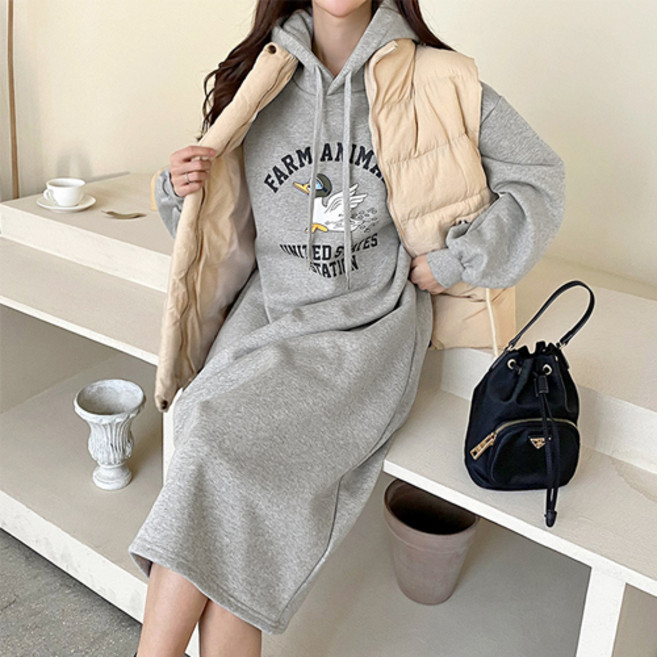 팡팡샵 G 기모덕후드 임산부 원피스