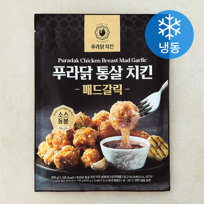 푸라닭치킨 통살치킨 매드갈릭 (냉동), 600g, 1개