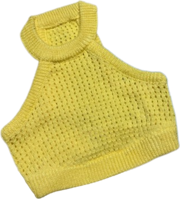 까니쉬 강아지 홀터넥 여름 니트, 레몬, 1개