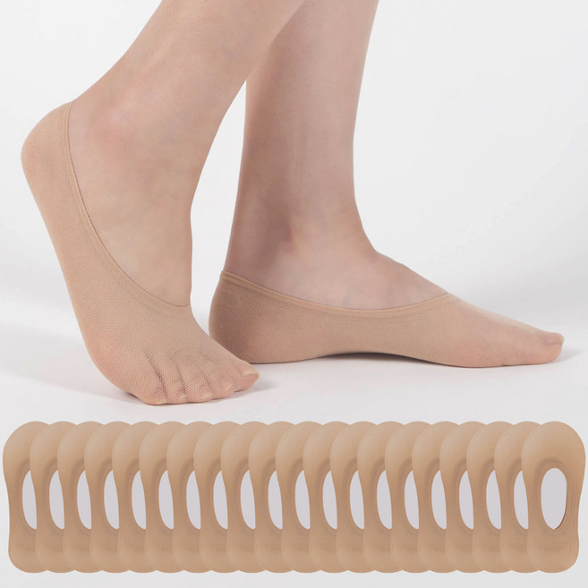 시너싹스 여성용 고탄력 시스루 실리콘 덧신 20켤레 세트