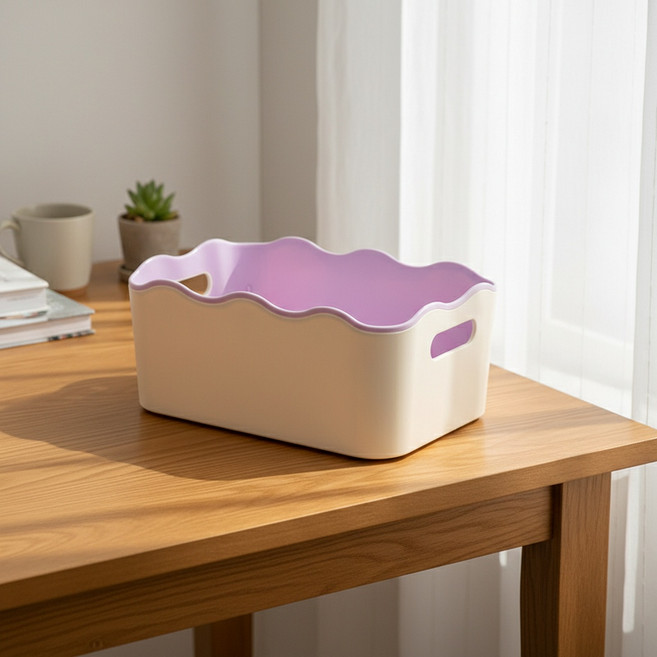 조인메이드 하우스 디자인 분리형 수납함 투톤 바구니, 퍼플, 1개