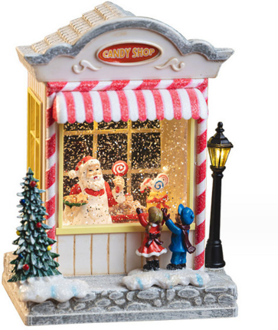 캔디샵 산타클로스 크리스마스 8곡 캐롤 뮤직박스 무드등 오르골, 혼합색상