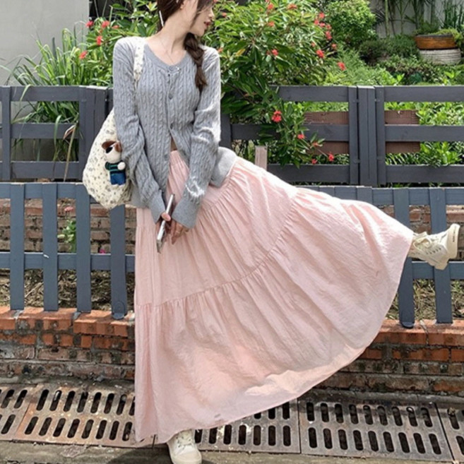 PEONIST 鬆緊帶長版長裙