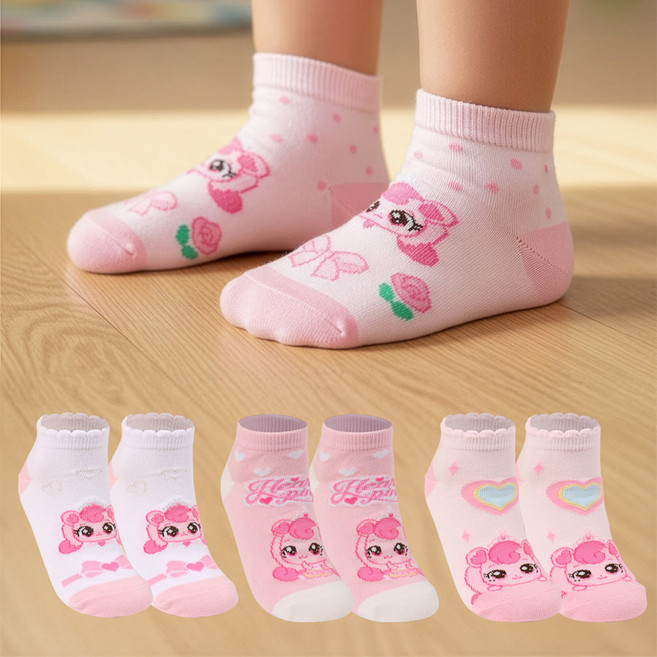 프리미에팜 아동용 캐치 티니핑 프린세스 하츄핑 단목 양말 4켤레 세트