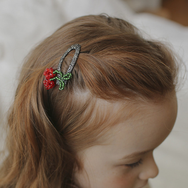 럭키밤비네 스윗 체리 헤어 똑딱핀 2p