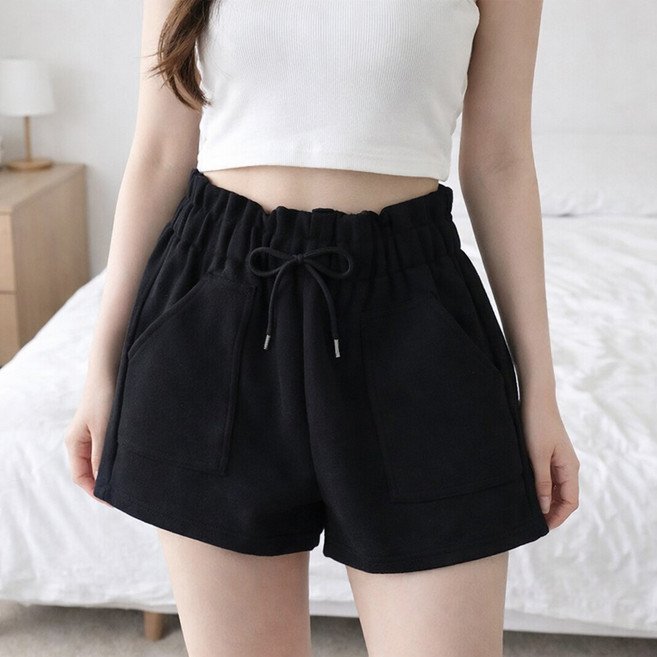 언헤브 여성용 빅포켓 스트링 반바지