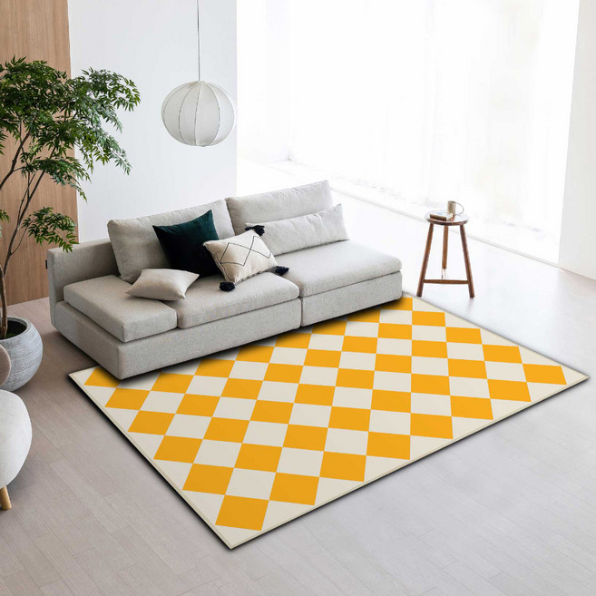 이정데코 체크 무드 모던 타일 물세탁 사계절 러그