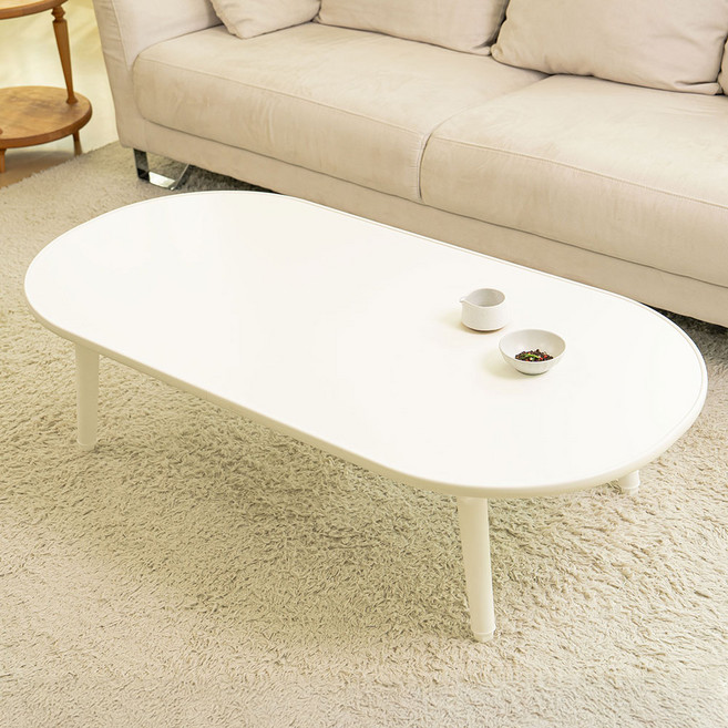 한일 논슬립 테이블 + 티코스터 세트, 소프트 화이트(테이블)