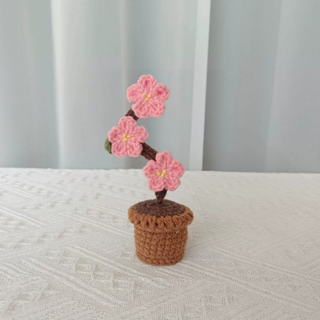 알로데 니트 조화 화분 납골당 소품 05 벚꽃가지, 혼합색상