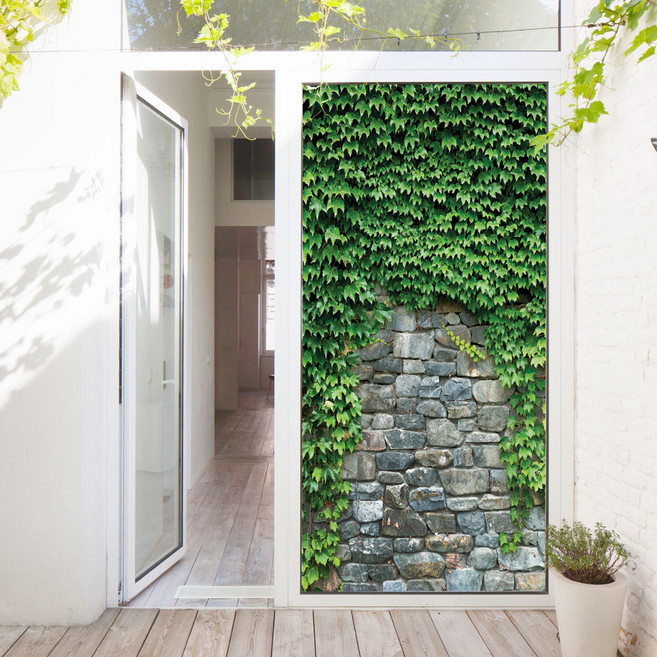 꾸밈 아이비돌담넝쿨 현관문 시트지 bh630, 혼합색상, 100 x 210 cm