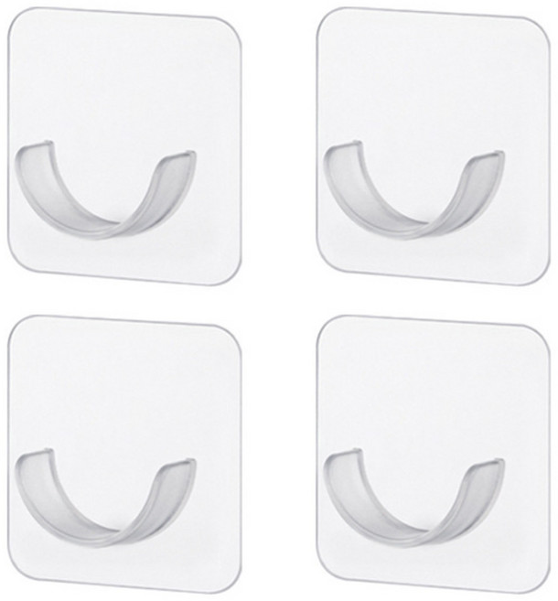 김용석생활연구소 압축봉 무타공 벽부착 고정홀더 B, 투명, 4개