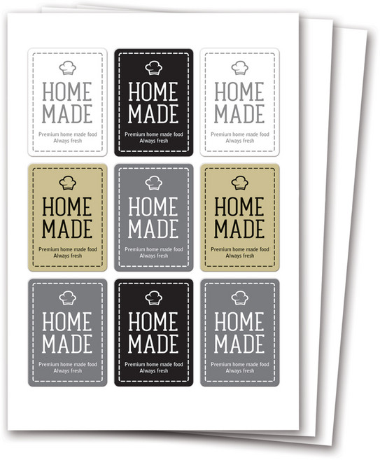 01씰 유포 모던그레이 사각형 홈메이드 스티커 9매입 Y-07, 혼합색상, 38개