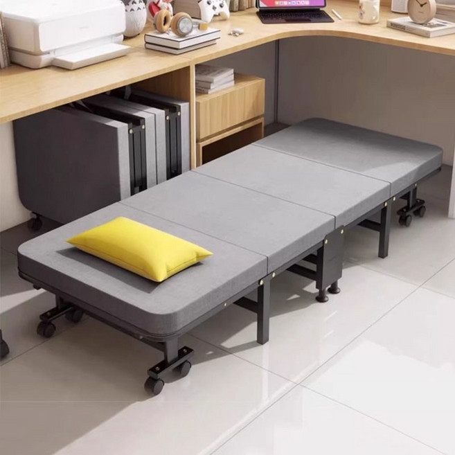 공간절약 바퀴 달린 4단 접이식 간이침대 D30, 그레이