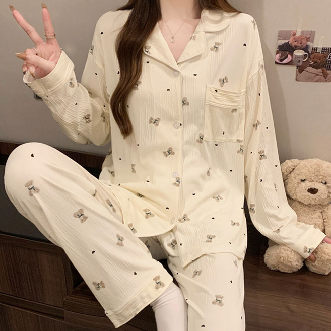 어나더디 여성용 데일리 드림 긴팔 잠옷 세트