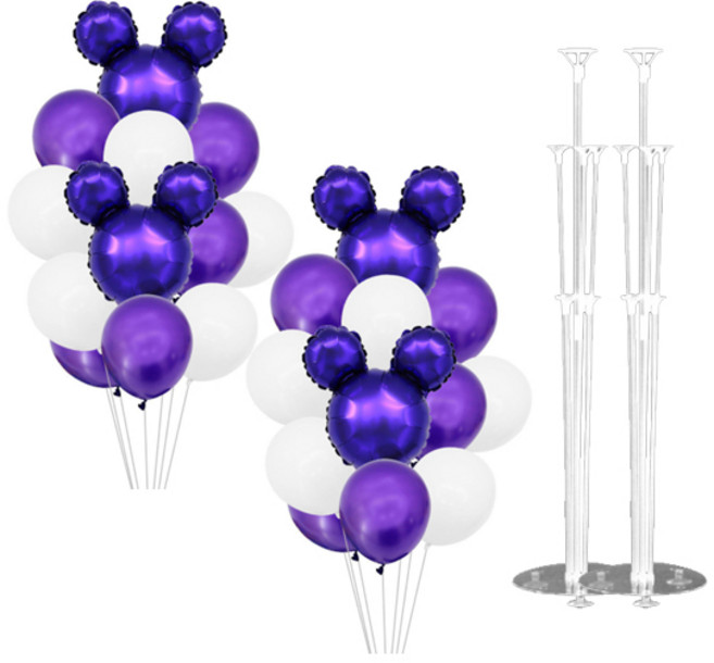 마켓감성 미키 모양 풍선 세트, 퍼플, 2세트