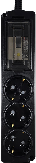 에코파워탭 국내 제조 고용량 누전차단용 멀티탭 3구, 5m, 블랙, 1개