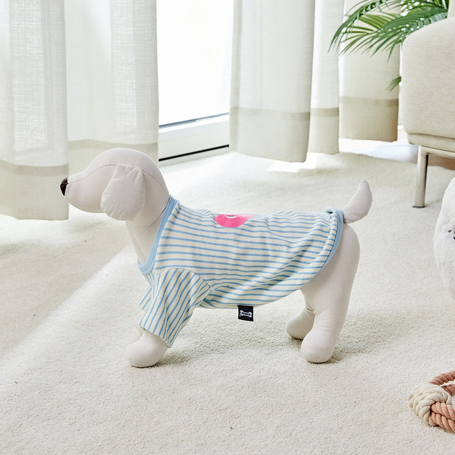 펫본 모던하우스 강아지 프렌치 실내복, 1개, 스트라이프