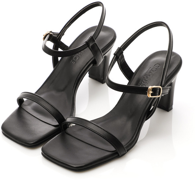 갓슈 여성용 미니미즈 오블롱힐 스트랩샌들 하이힐 7cm