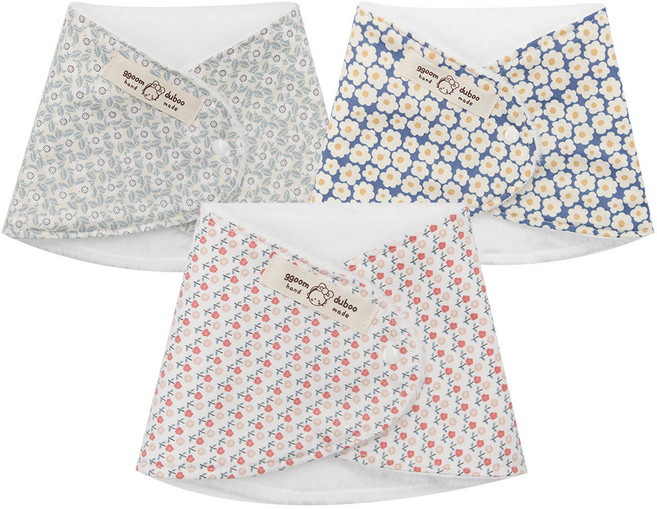 꿈꾸는두부 유아용 극세사안감 바나나 스카프빕 플라워 3종 세트