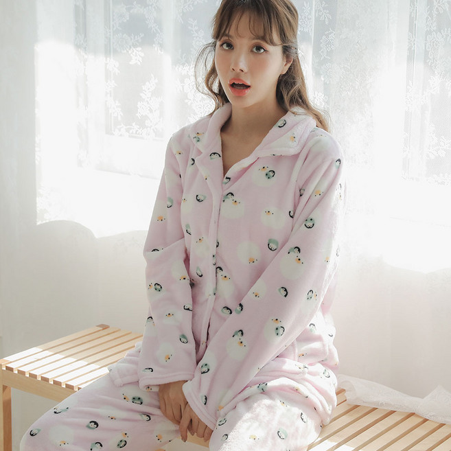 글램공감 커플용 인조밍크 물범 수면잠옷 상하세트