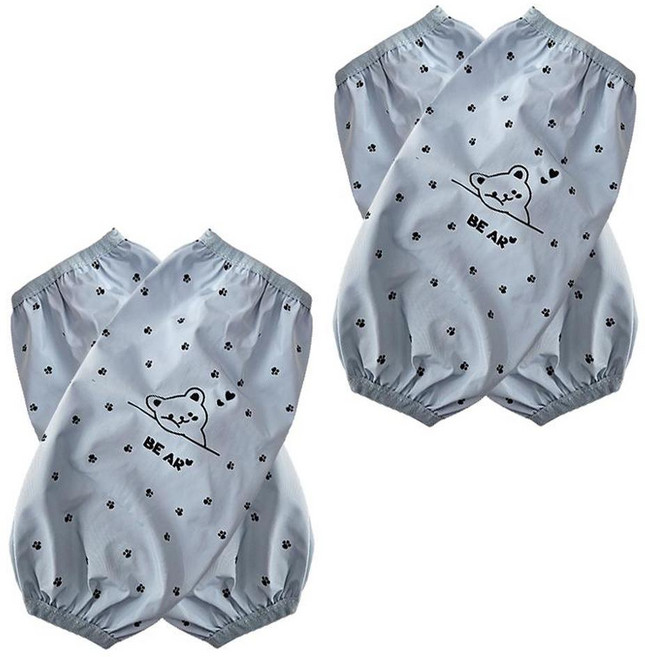 CT COMPANY 愛心小熊防水袖套 2入組, 天藍色