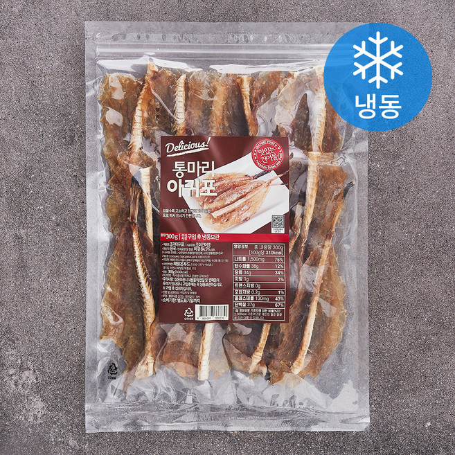 해맑은푸드 통마리 조미 아귀포 (냉동), 300g, 1개