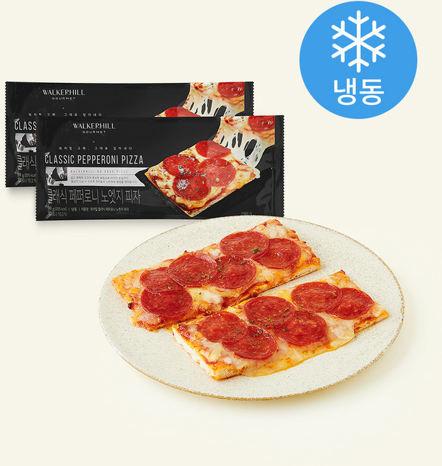 워커힐 클래식 페퍼로니 노엣지 피자 (냉동), 90g, 2개, 1개입