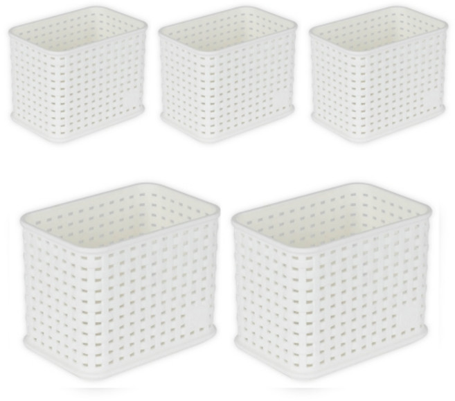 마이스타일 직T 라탄 바스켓, 화이트, 5개