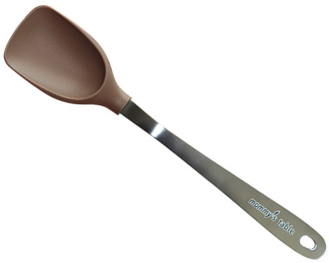 마미스테이블 푸드그레이드 실리콘 볶음용스푼 L, 베어브라운, 1개
