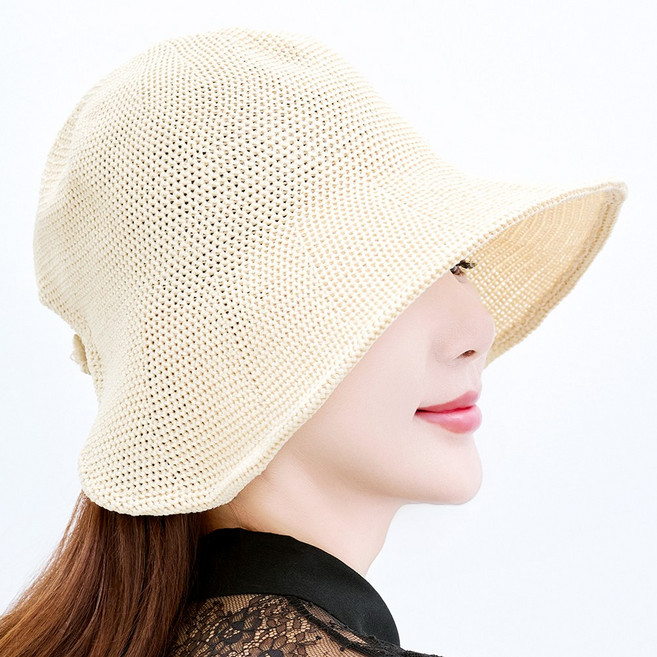 노이드비 여성용 조절가능 넓은 챙 밀짚 벙거지 모자