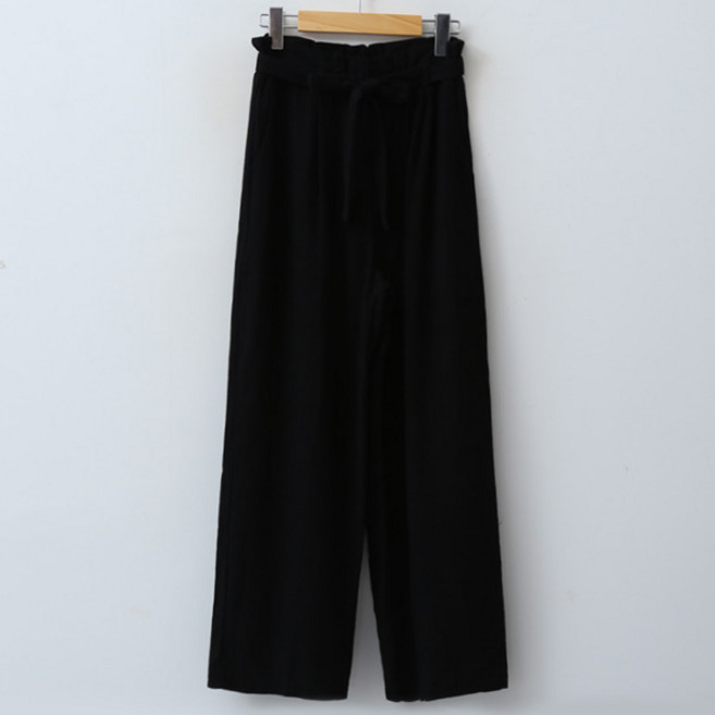 엔비룩 여성용 통기성 이벨 밴딩 린넨 팬츠