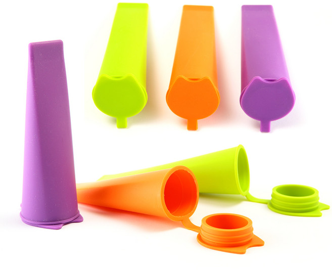 베링 실리콘 아이스몰드 3종 x 2p, 오렌지, 퍼플, 그린, 1세트